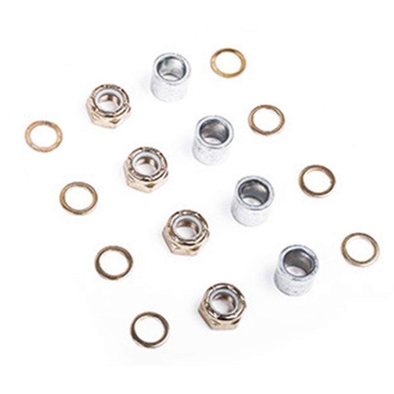 CfoPiryx Skateboard Truck Speed Kit Durable Round Metal Spacers Washers Repair Nuts Kit Washers Nuts Spacers for Bearing Performance Men Women Outdoor Skateboarding Trucks - Image 2